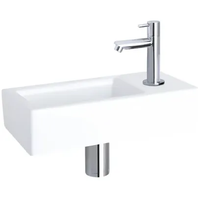 Differnz Fonteinset Mix&match Ravo Keramiek Recht Chroom Wit