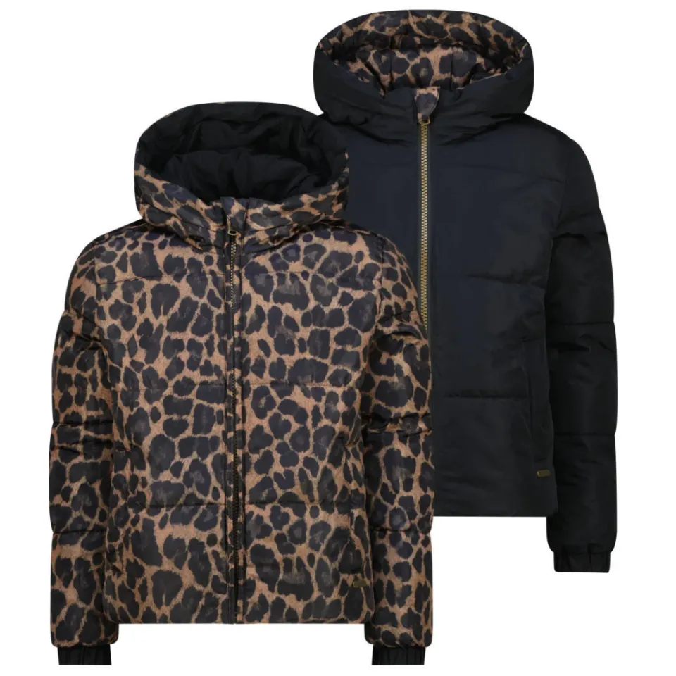 Vingino Tamia reversible winterjas panterprint bruin, foto 5