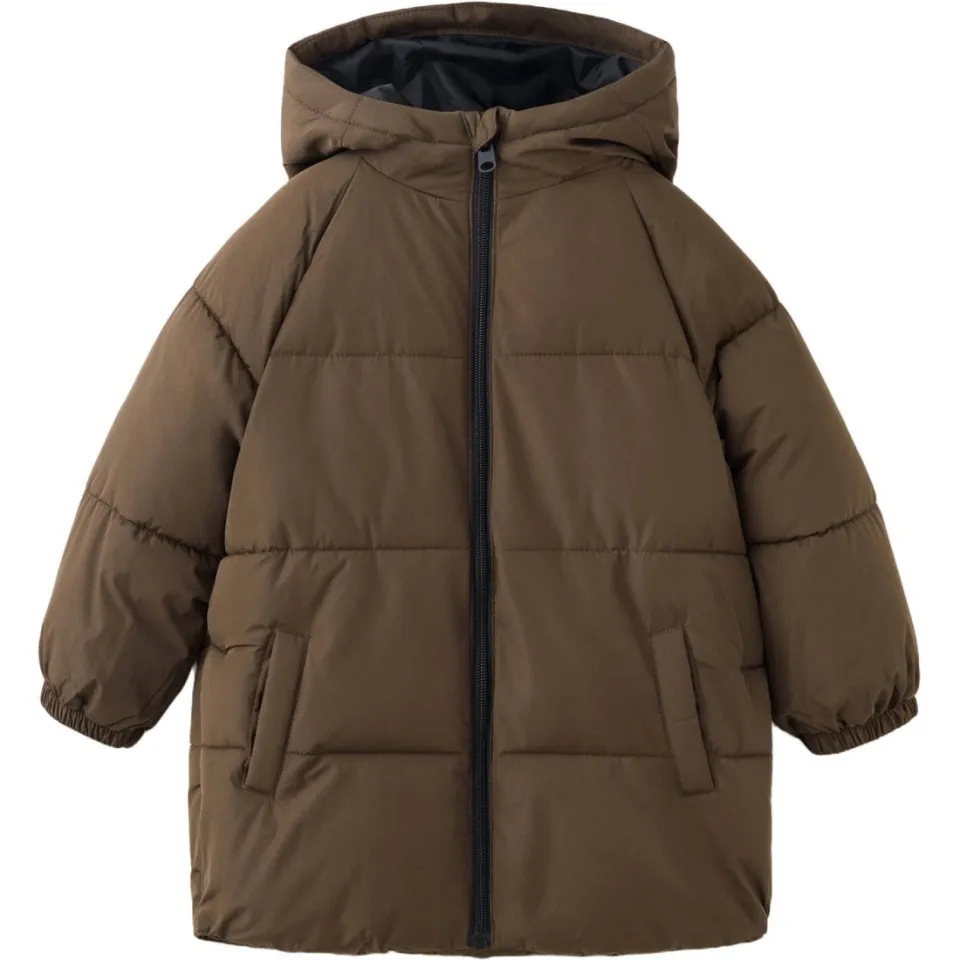 Mango Kids gewatteerde winterjas - bruin, foto 2