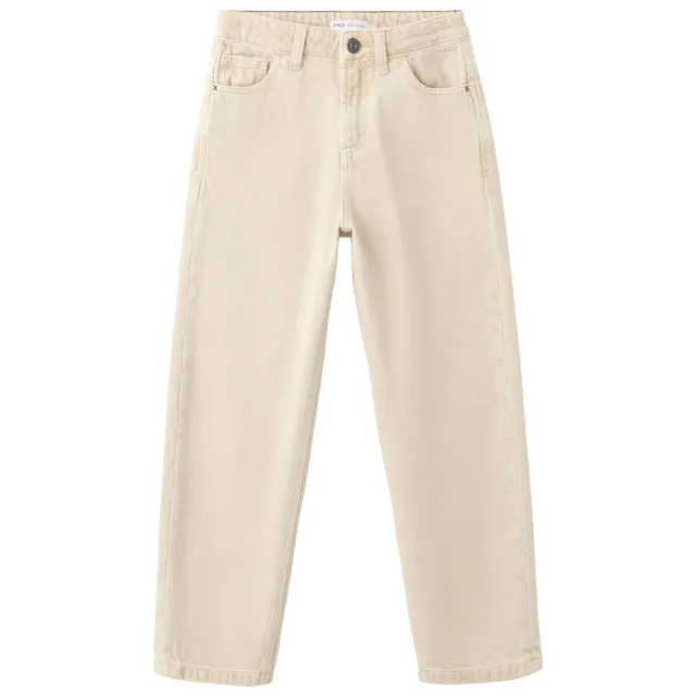 Mango Kids regular waist straight leg jeans - beige