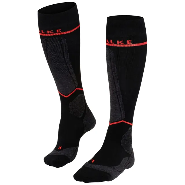 Falke SK Compression Wool Skisokken Dames Zwart