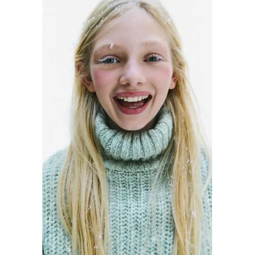 Mango Kids gebreide trui met wol - turquoise, foto 4