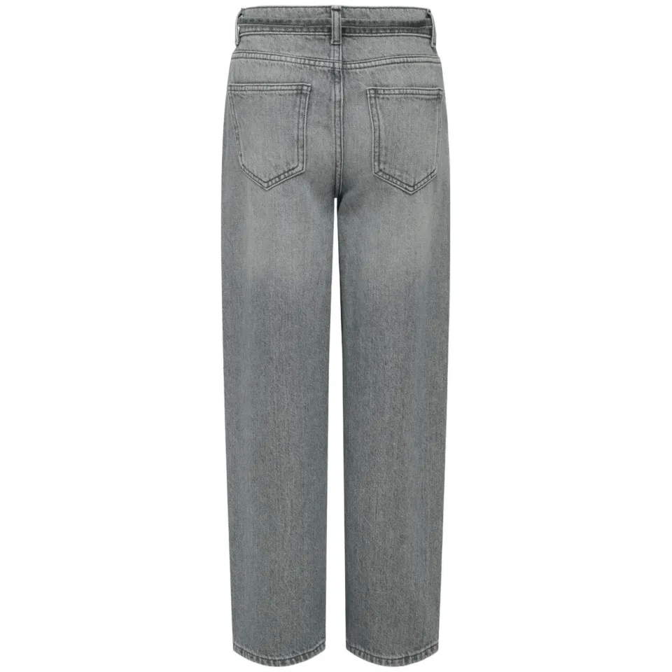 KIDS ONLY GIRL high waist straight leg jeans grey denim, foto 3