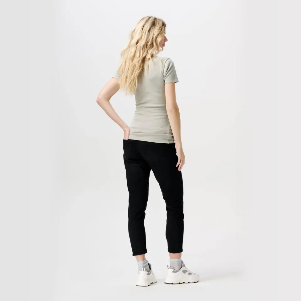 Noppies maternity cropped zwangerschaps slim fit jeans Mila black dark wash, foto 3