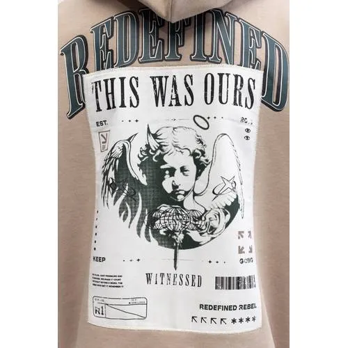 Redefined Rebel hoodie met backprint - beige, foto 6