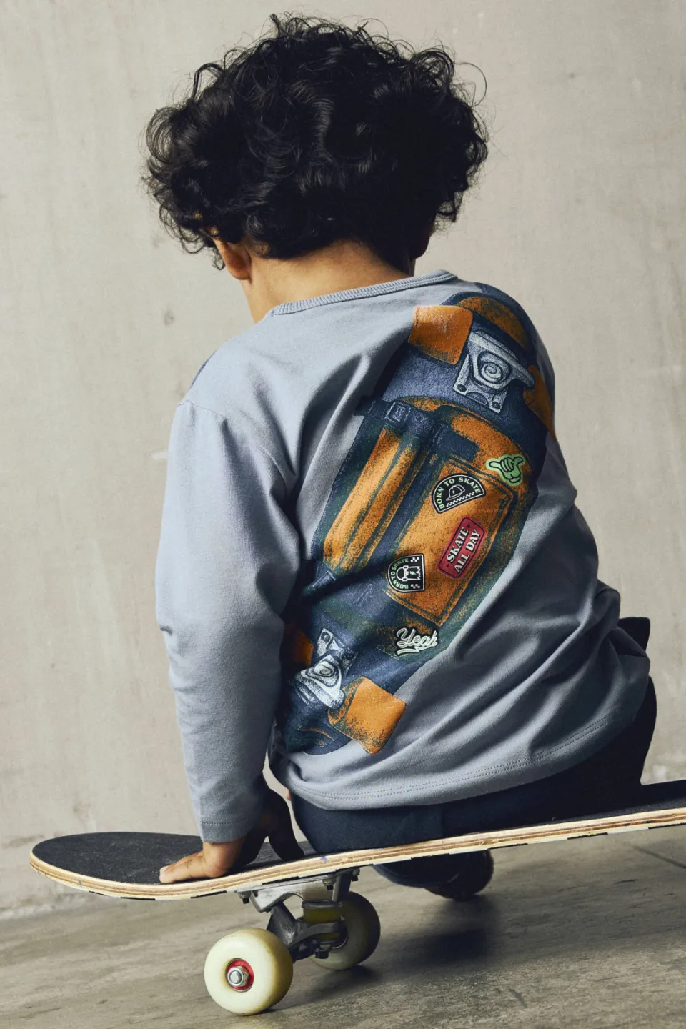 NAME IT MINI longsleeve met backprint lichtblauw
