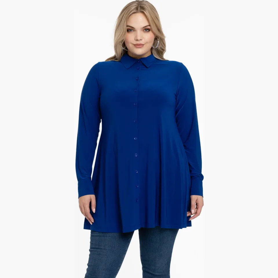 Yoek blouse Dolce A-lijn blauw
