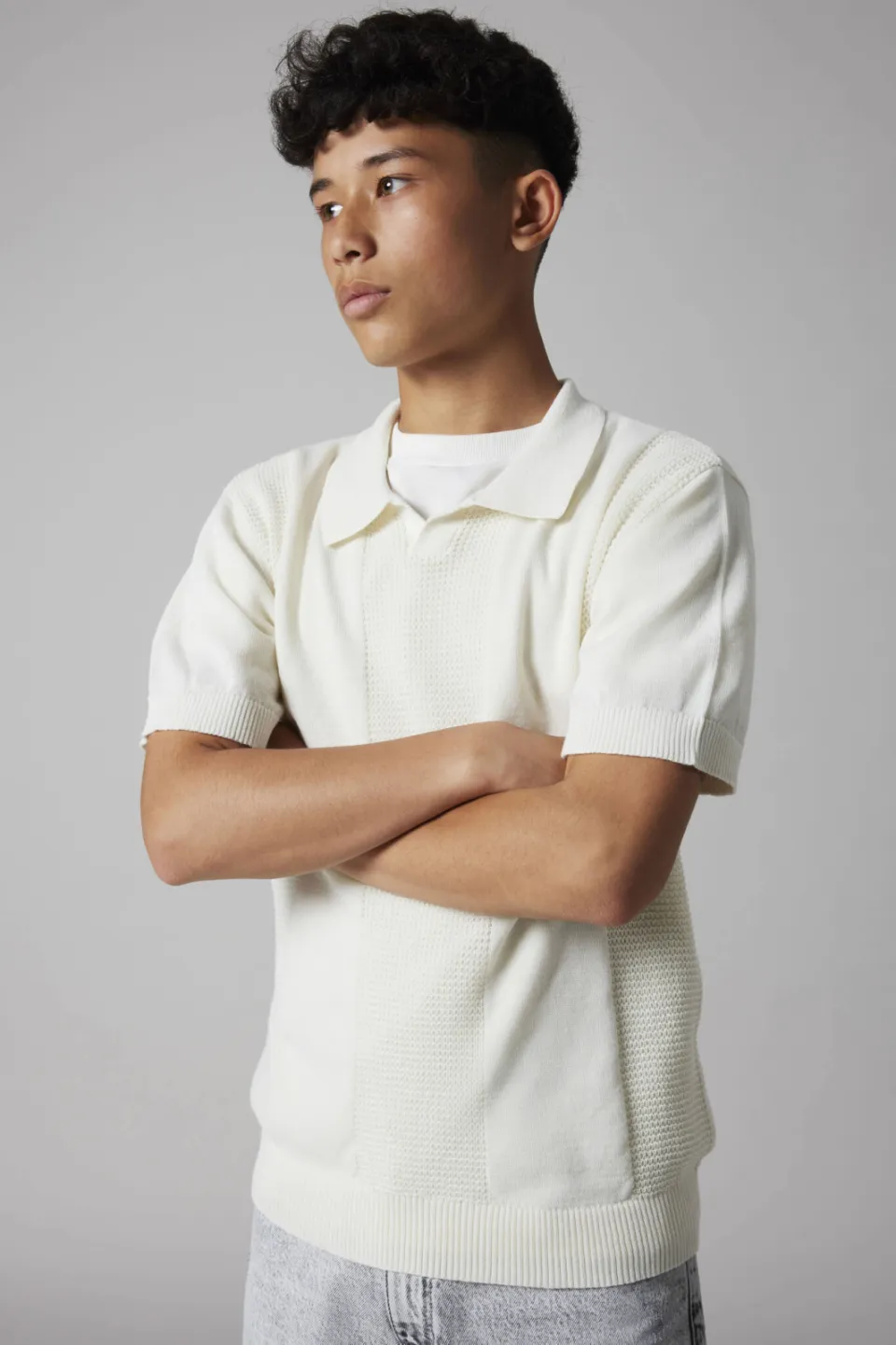 LMTD polo fijn gebreid wit, foto 4
