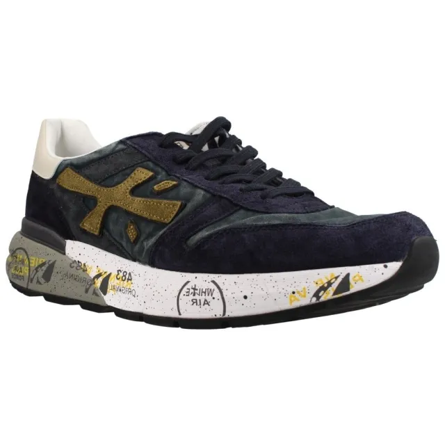 Premiata Mick-8435 lage sneakers donkerblauw Groen