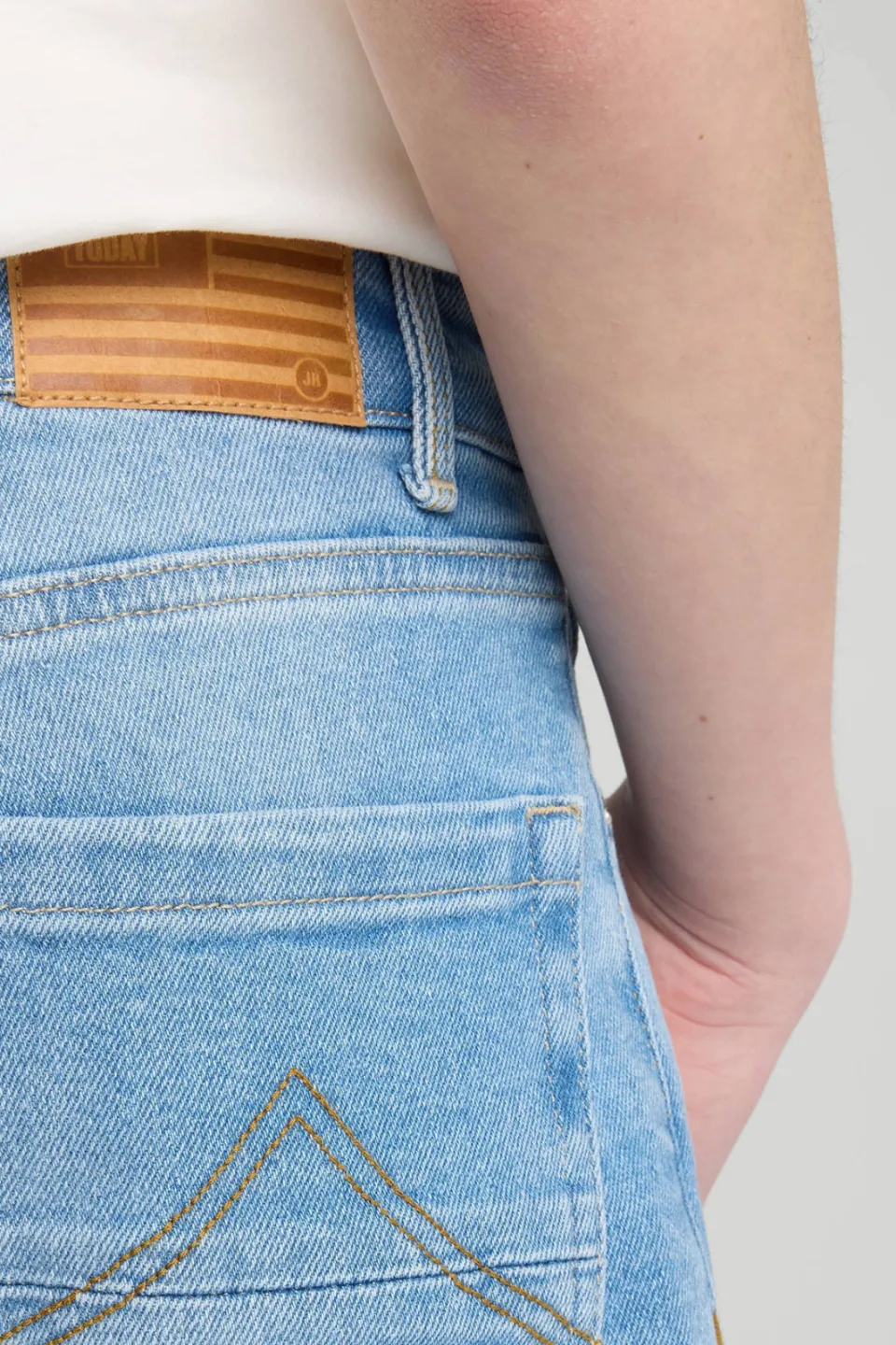 America Today waist straight leg jeans light blue denim, foto 3
