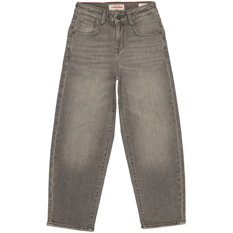 Vingino vintage baggy jeans - dark grey Grijs Jongens Denim Effen Dark Grey Vintage