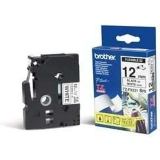 Brother TZe-FX231 Tape Zwart op wit (12 mm)