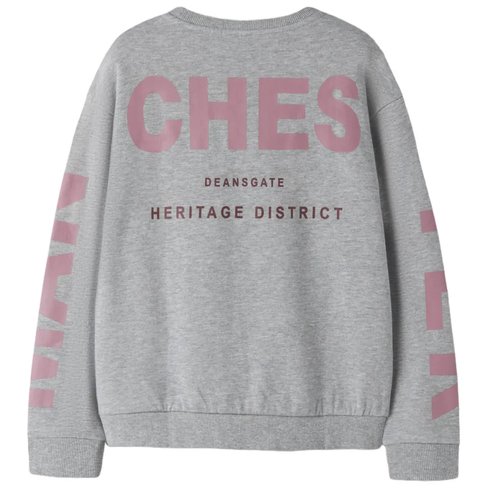 NAME IT KIDS oversized sweater met backprint - grijs, foto 3