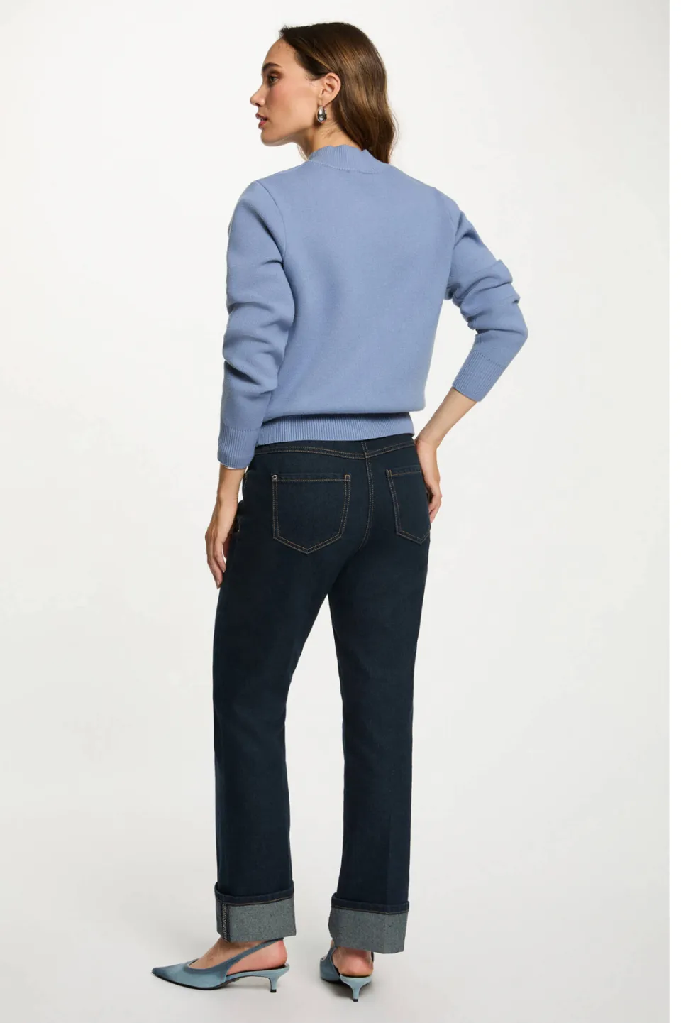 Morgan straight leg jeans dark blue denim, foto 3
