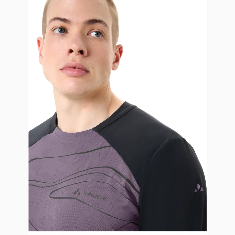 Vaude Moab L/S Pro Shirt fietsshirt paars/grijs, foto 4