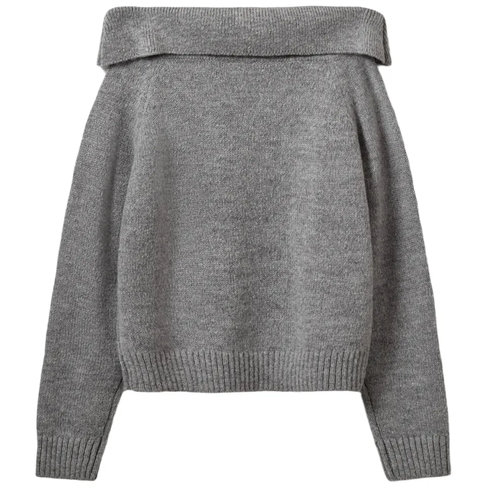 Sofie Schnoor girls off shoulder gebreide trui met wol - grijs, foto 3