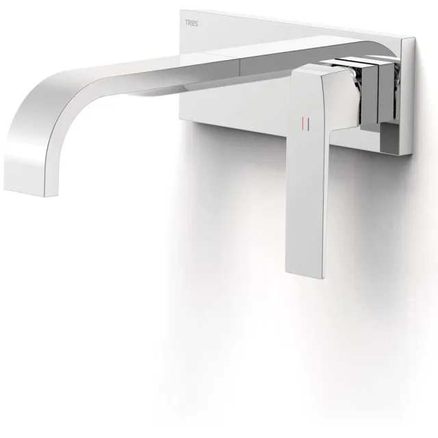 Tres Slim Exclusive wastafelmengkraan gebogen uitloop chroom