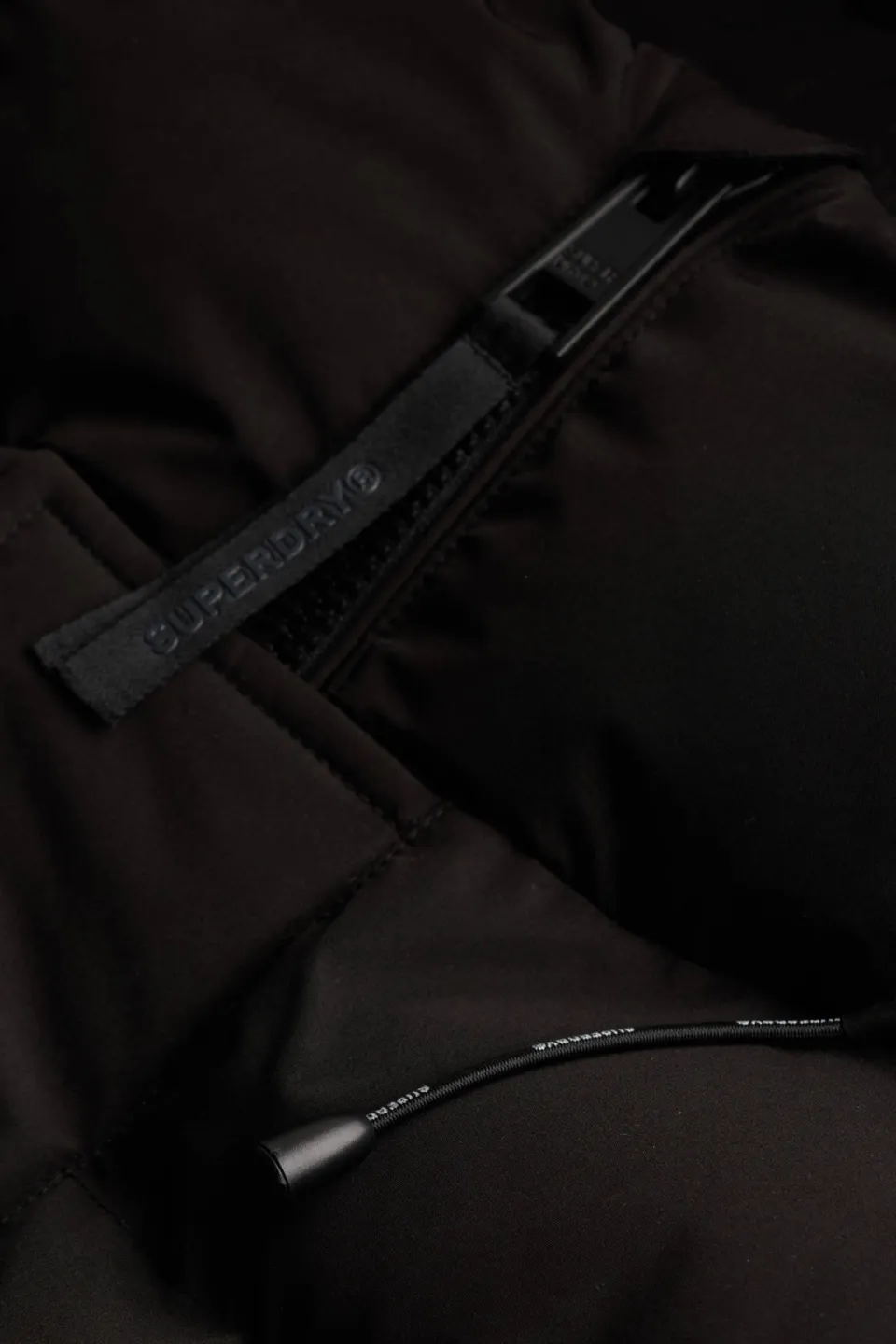 Superdry Hooded Sports Puffer pufferjas zwart, foto 6
