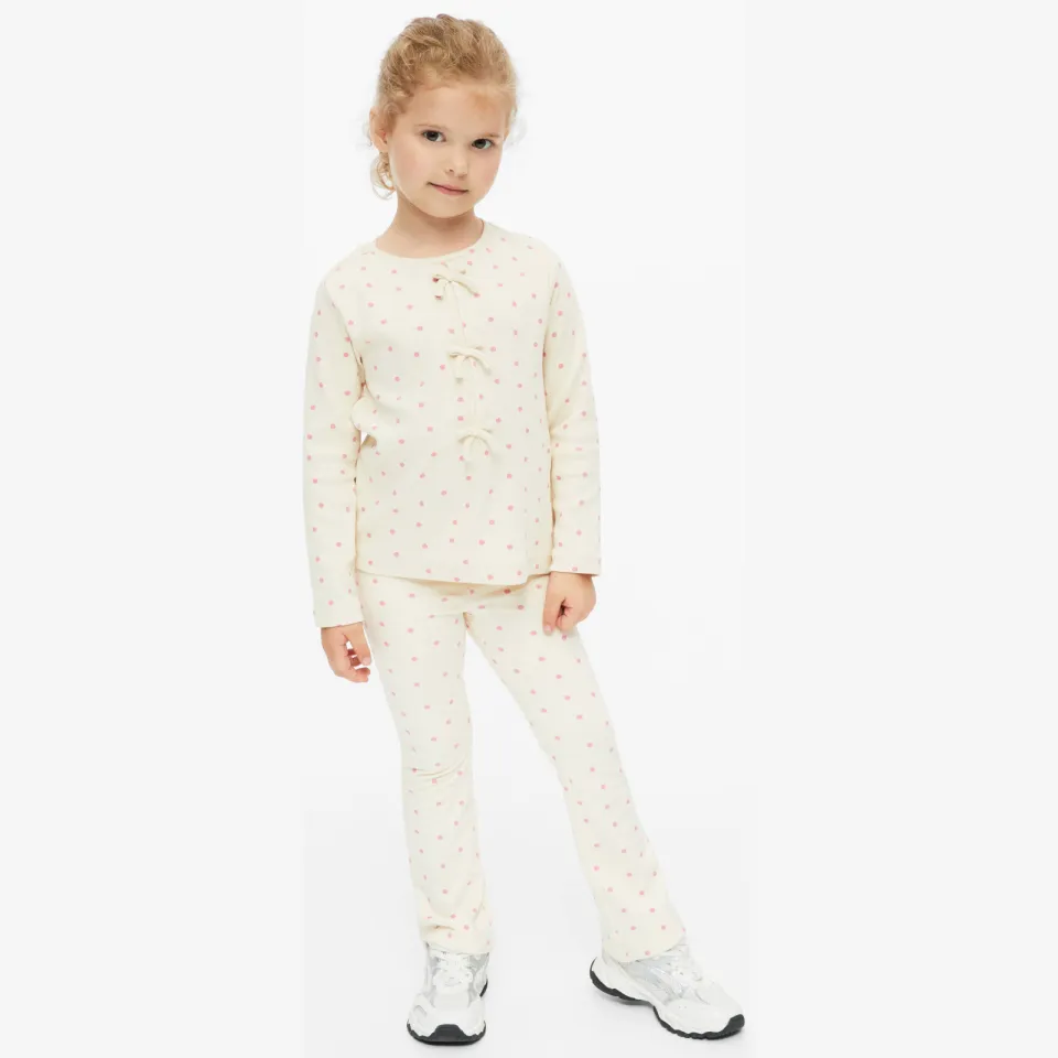 s.Oliver longsleeve met stippen ecru Ecru/roze