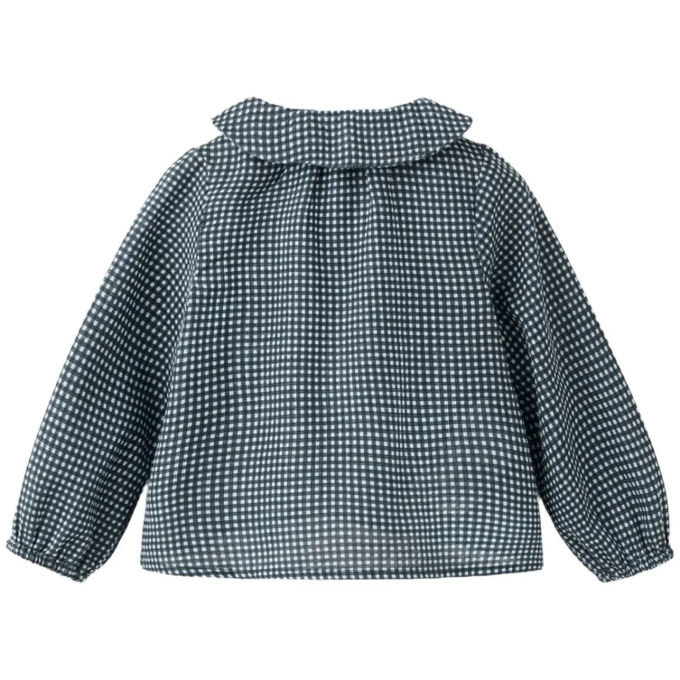 Mango Kids geruit overhemd - donkerblauw/wit, foto 2