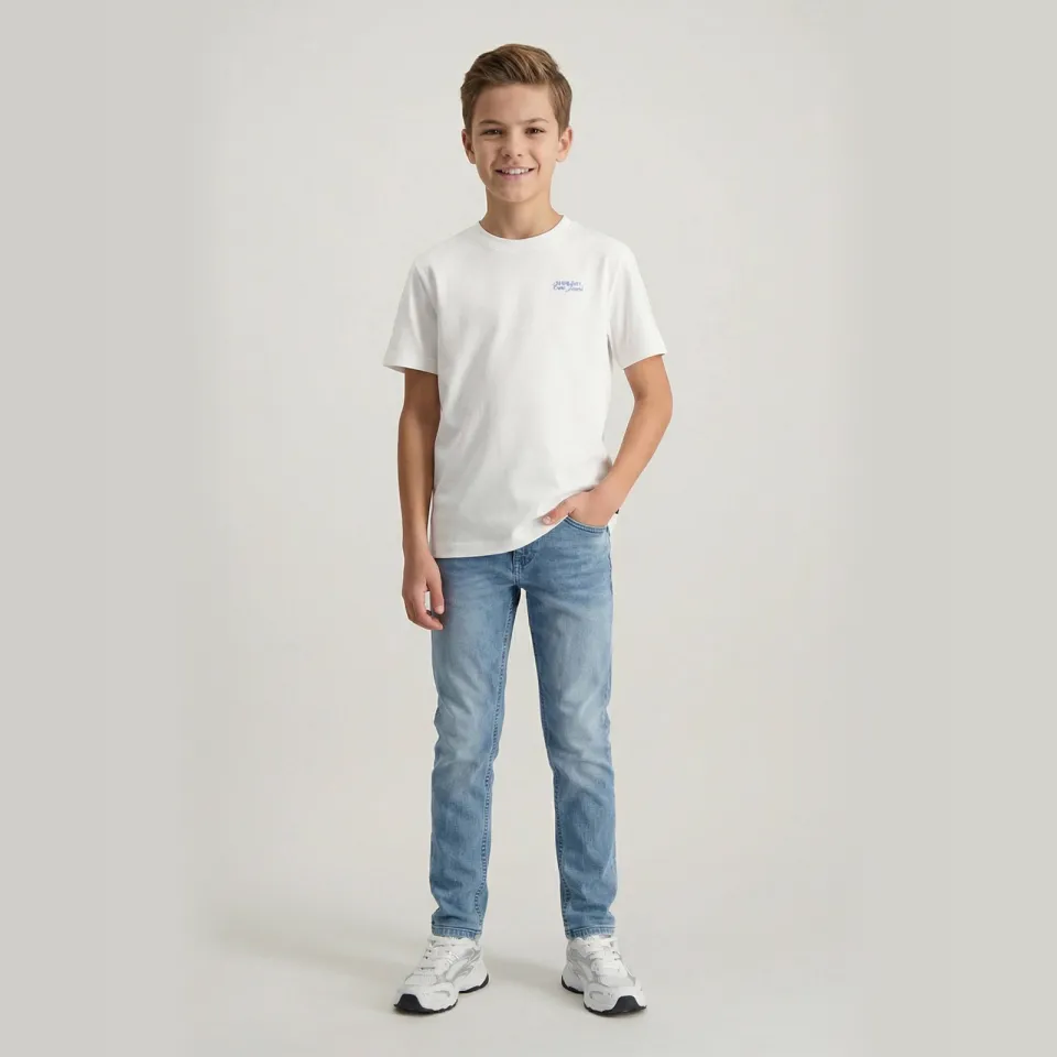 Cars waist regular fit jeans medium blue denim Bleached Used