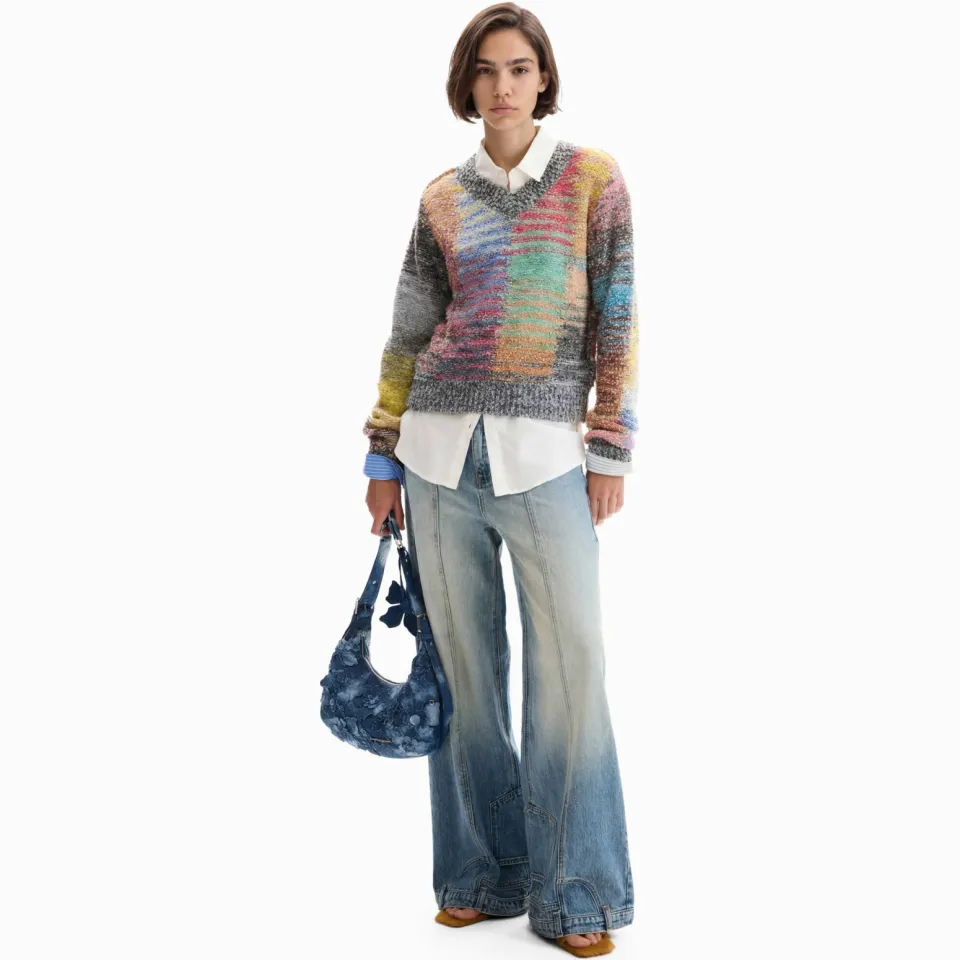 Desigual gebreide trui met print en wol - meerkleurig Multi
