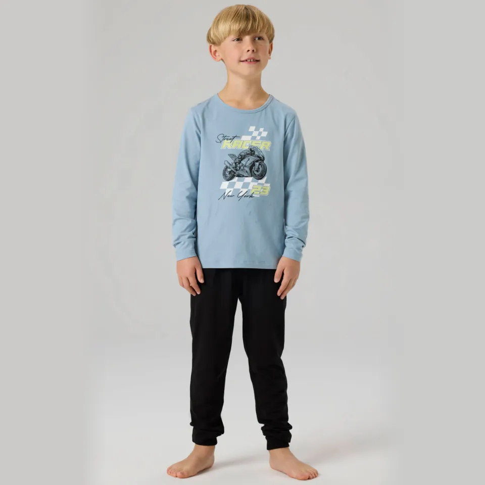 NAME IT pyjama lichtblauw/zwart