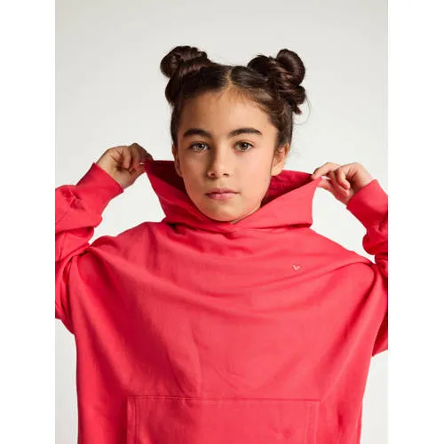 LOOXS little oversized hoodie met borduursels en backprint - koraalrood, foto 3