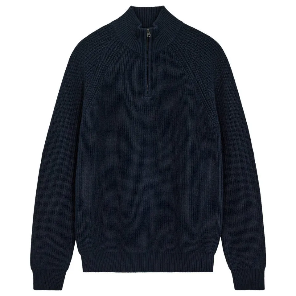 Anerkjendt trui grof gebreid donkerblauw, foto 2