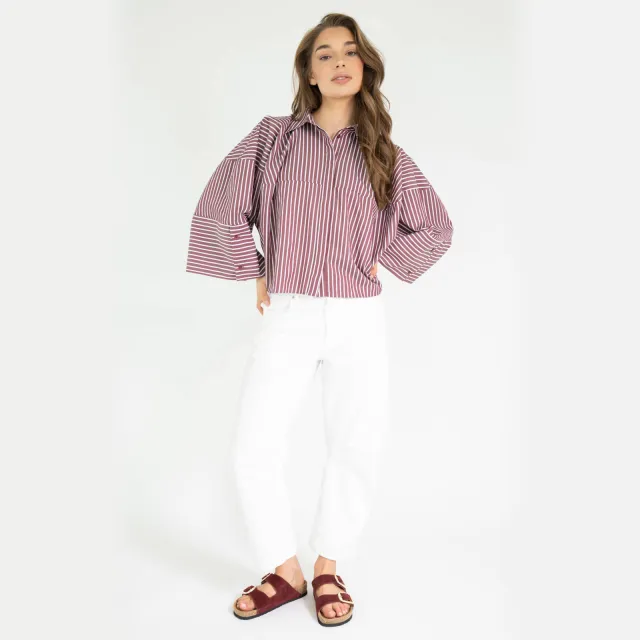 Est'seven Varissa blouse donkerrood Bordeaux