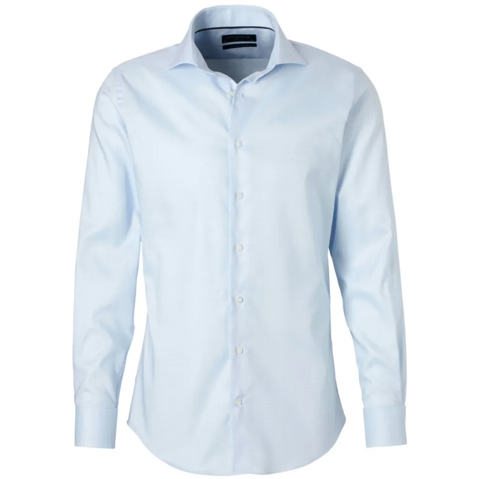 Michaelis slim fit strijkvrij overhemd - mouwlengte 7 extra lang lichtblauw, foto 2