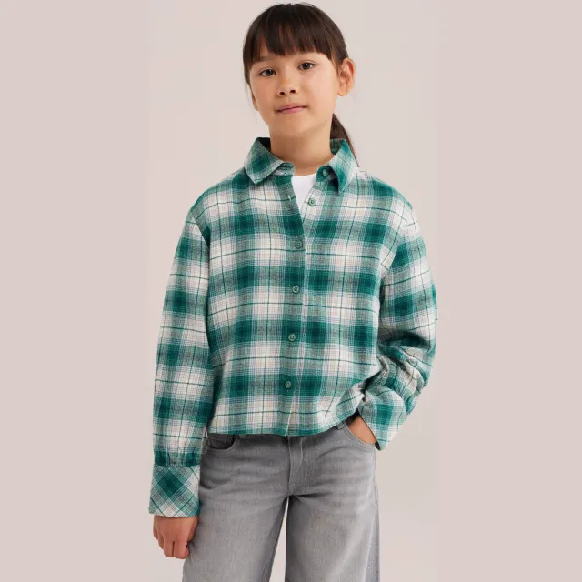 WE Fashion geruite blouse groen groen/wit