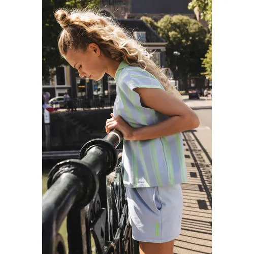 LOOXS 10sixteen sweatshort lichtblauw lichtblauw, neongroen, foto 6