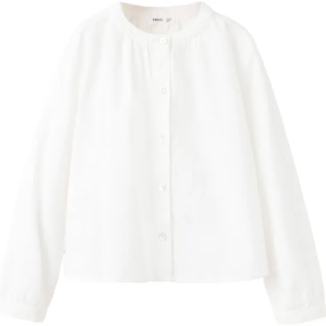 Mango rechtvallende blouse met borduursels wit
