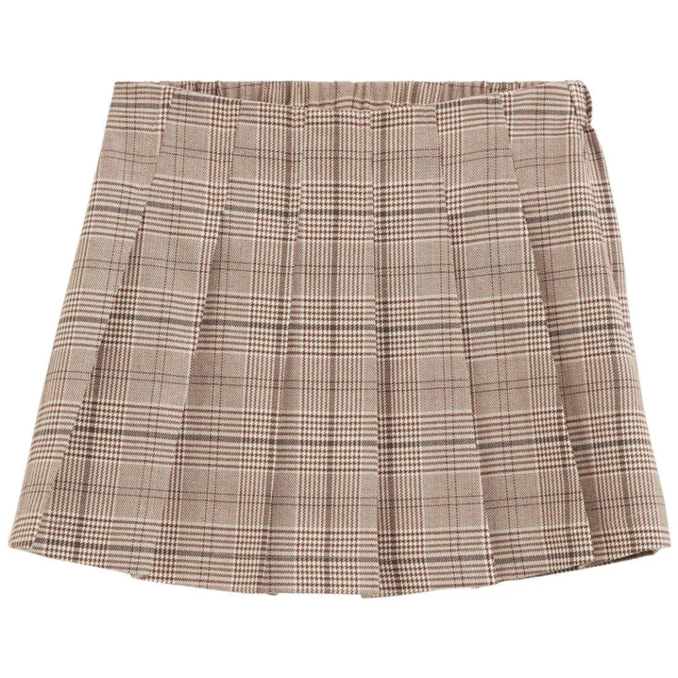 WE Fashion geruite skort beige, foto 3
