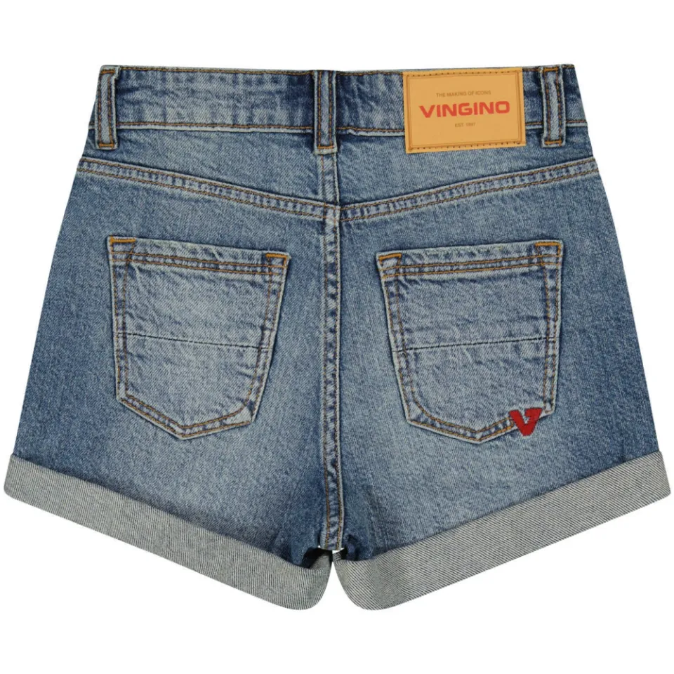 Vingino regular waist short middenblauw denim, foto 2