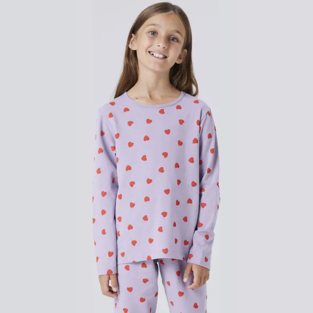NAME IT Lavender Hearts pyjama lavendel Paars/rood