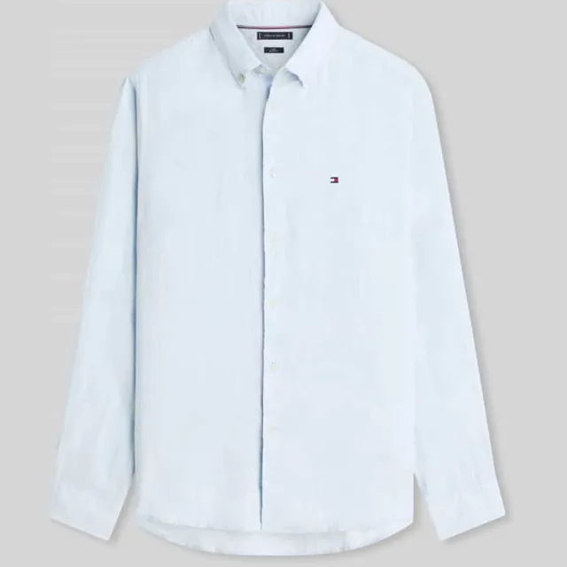 Tommy Hilfiger regular fit vrijetijdsoverhemd van puur linnen lichtblauw, foto 2