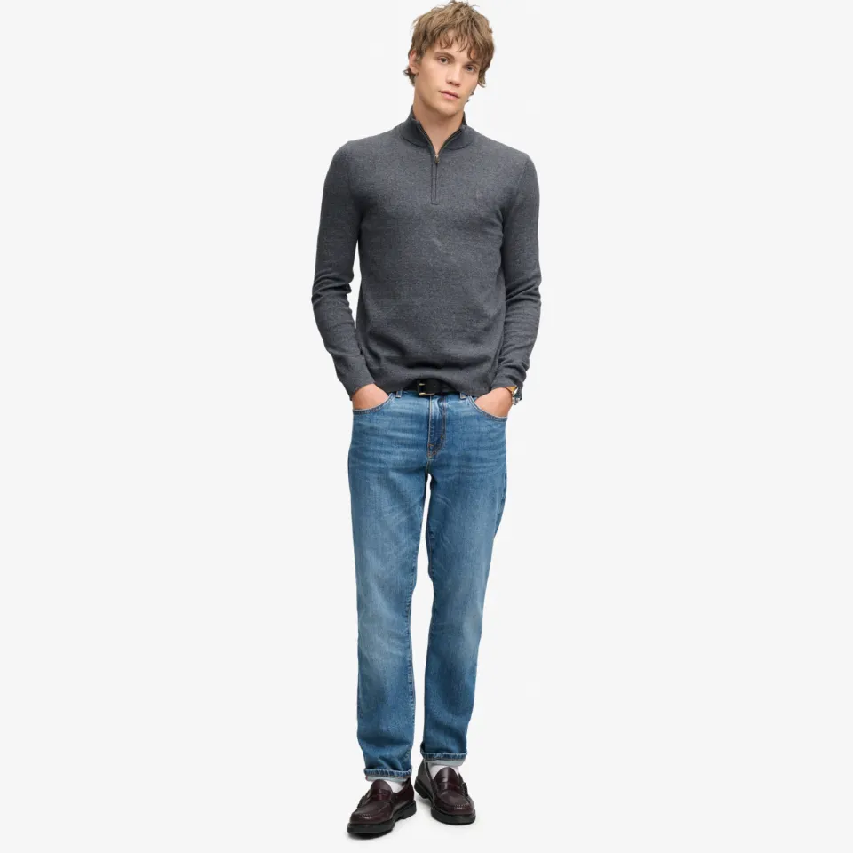 Superdry regular fit gebreide trui met wol - grijs, foto 5