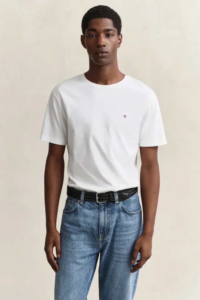 Gant regular fit T-shirt met logo en borduursels white, foto 4