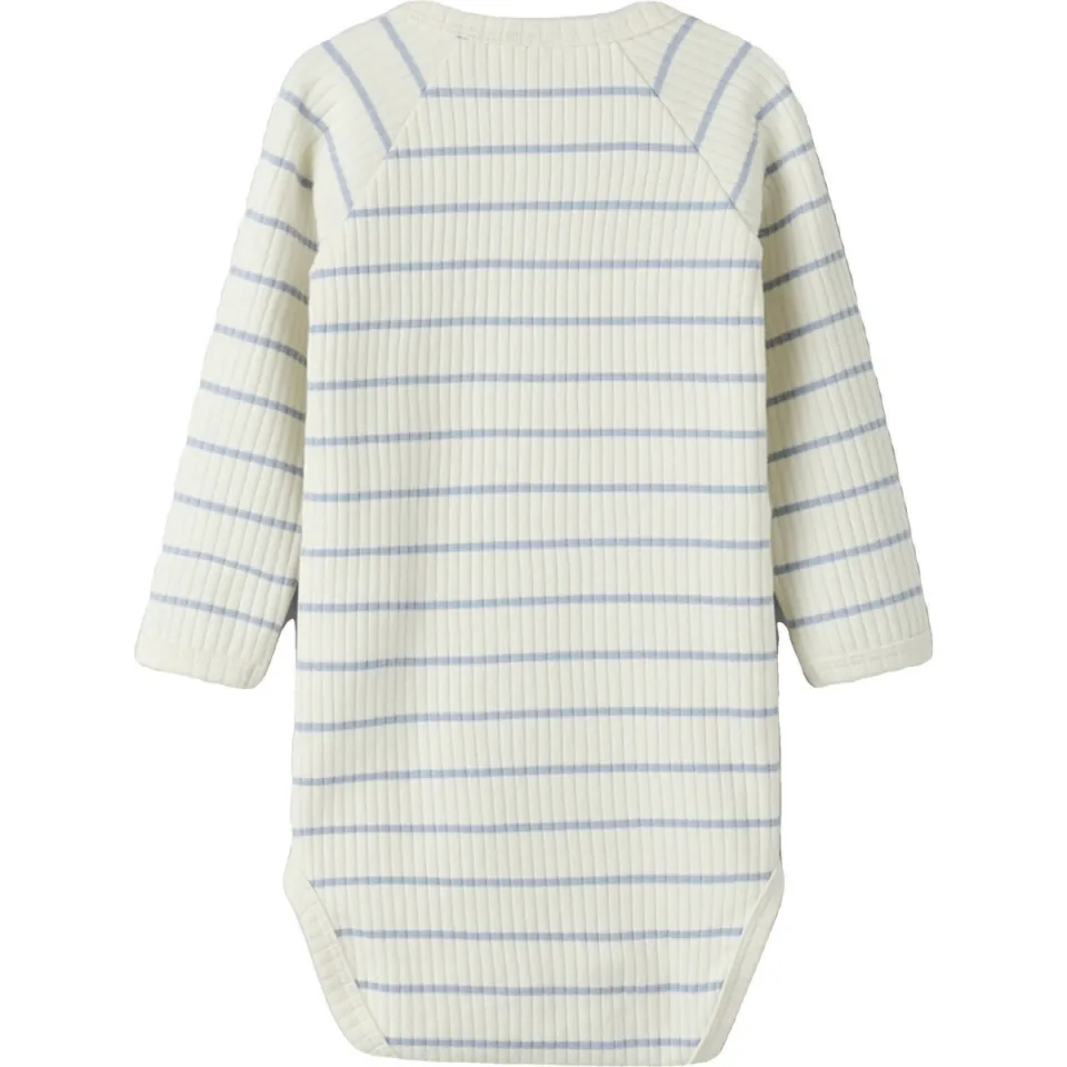 Lil' Atelier BABY romper gestreept ecru/blauw, foto 2
