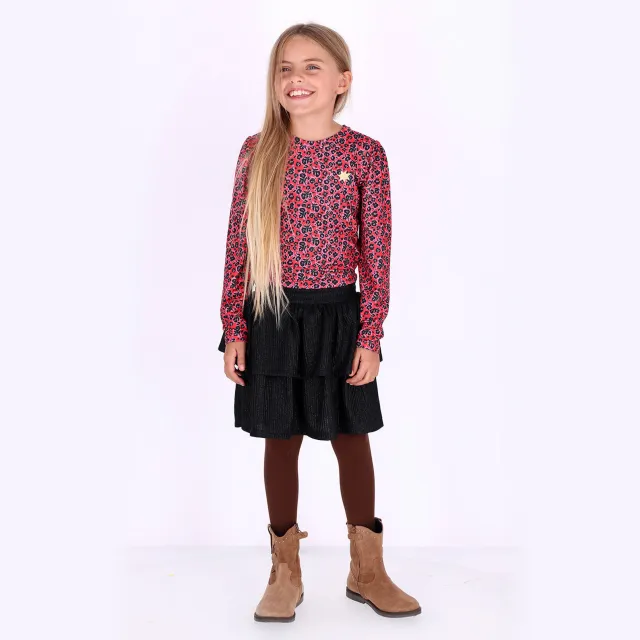 B.Nosy Dilly gebloemde midi jurk roze zwart Roze/zwart