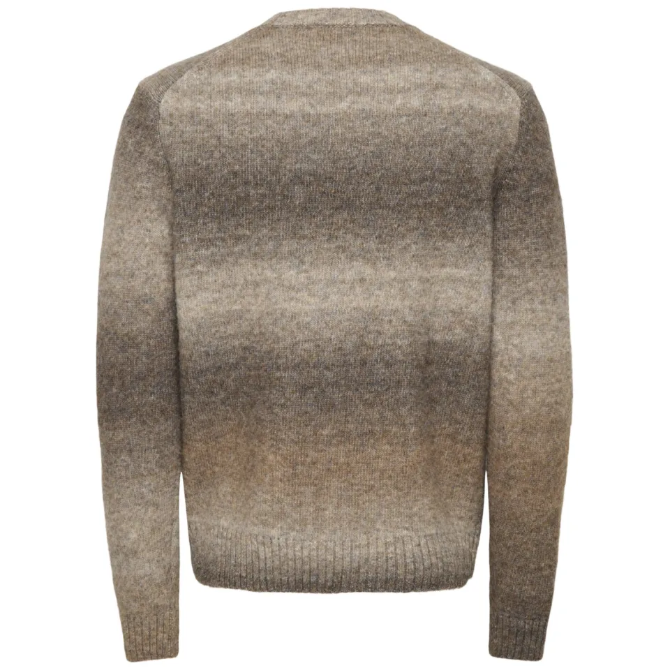 Only & Sons regular fit gebreide trui met wol - coffee bean, foto 3