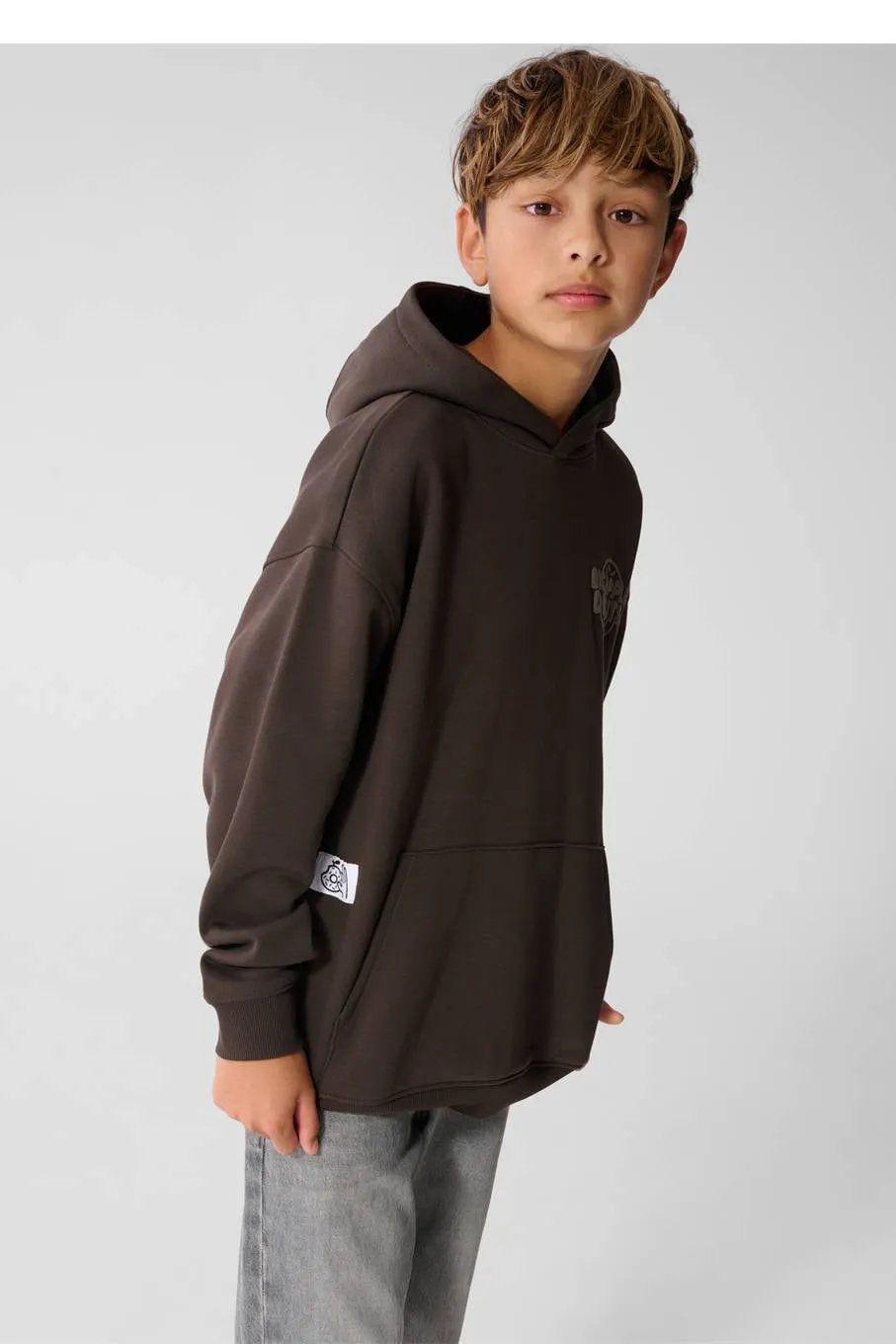 Shoeby oversized hoodie met backprint - donkerbruin, foto 6