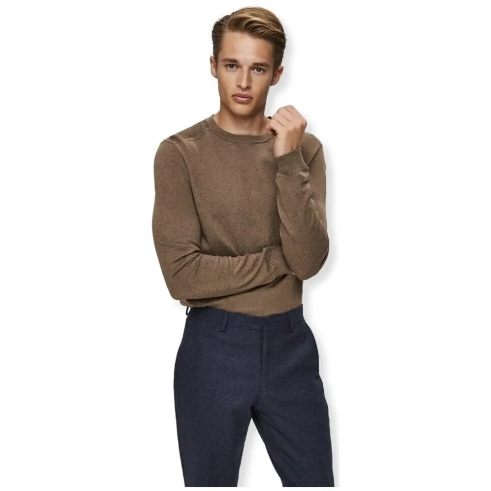 Selected pullover fijn gebreid bruin, foto 2
