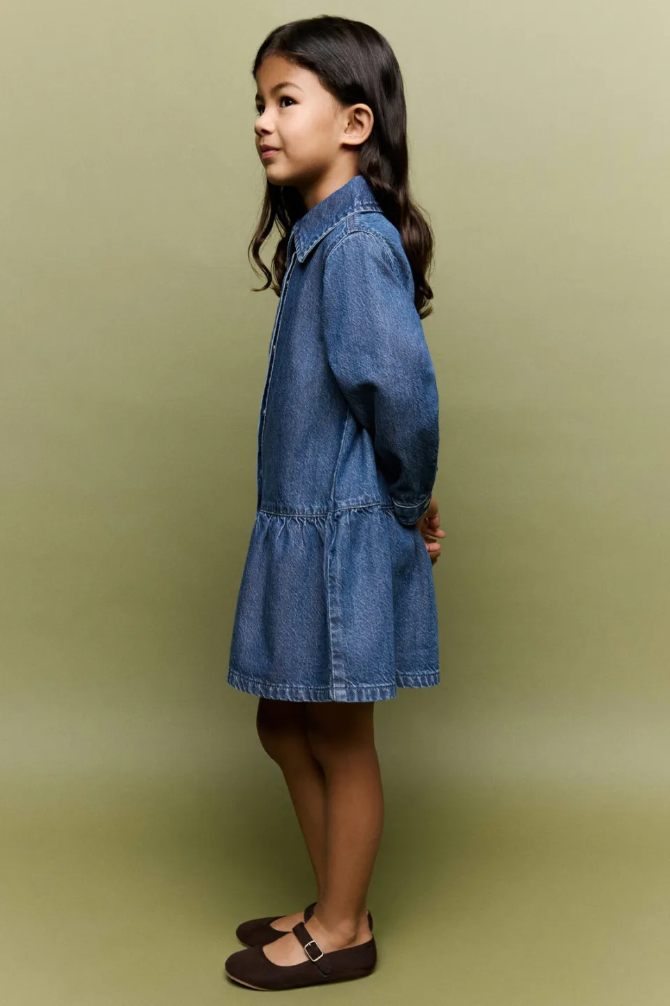 Mango Kids korte A-lijn spijkerjurk - changeant blauw, foto 3
