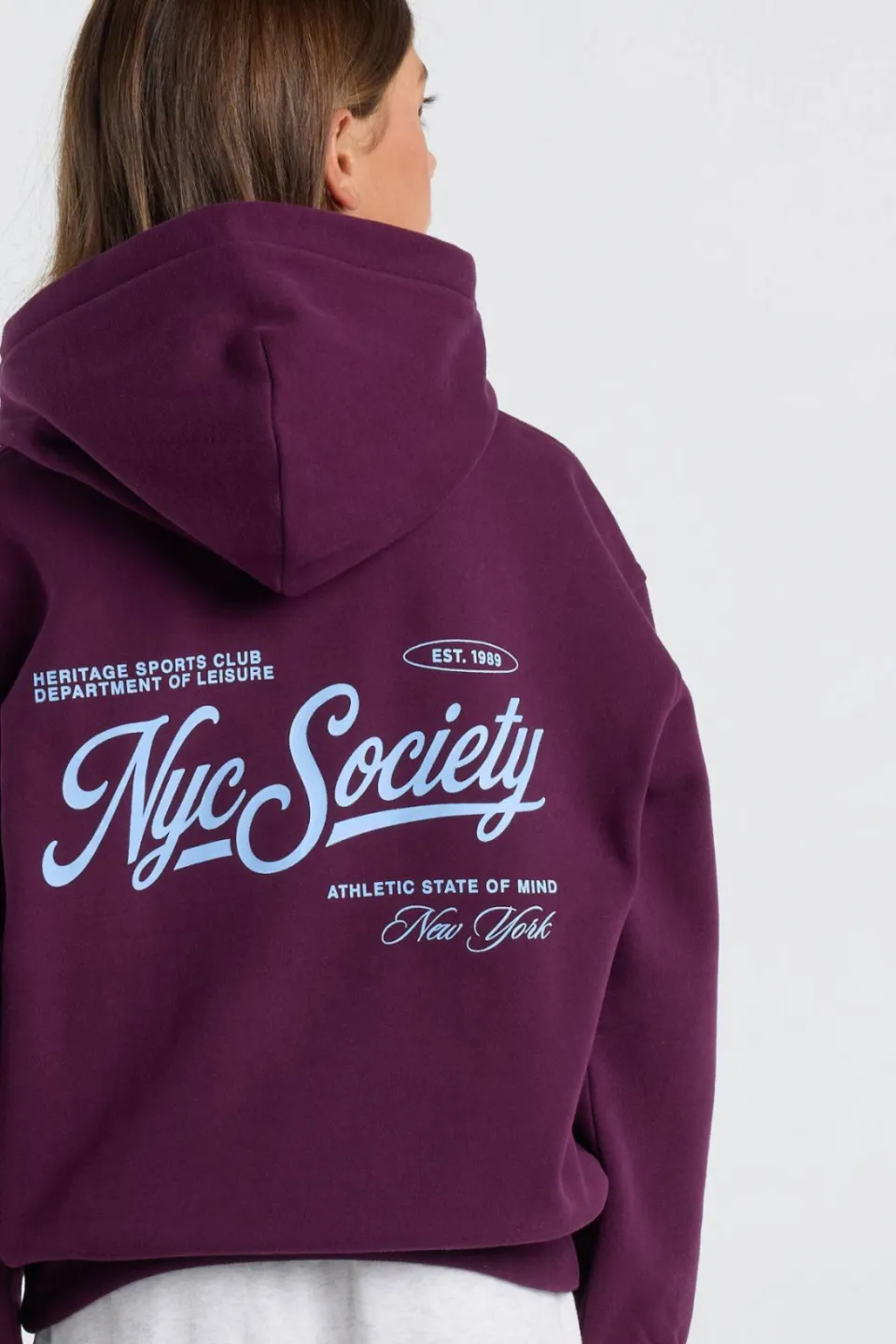 America Today hoodie met backprint - aubergine, foto 6