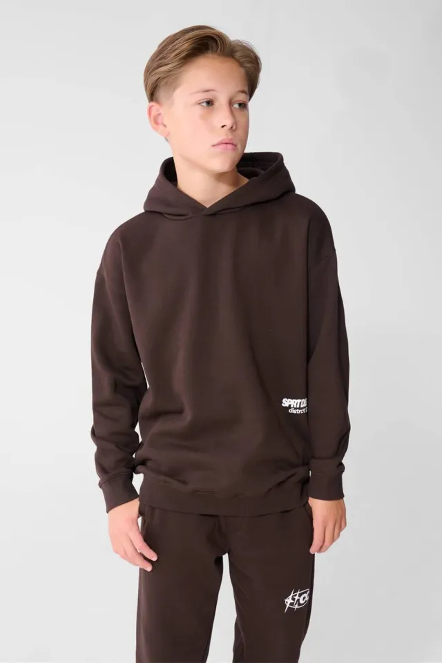 Shoeby hoodie met logo - donkerbruin