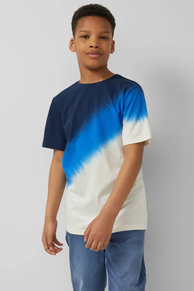 S.Oliver T-shirt marineblauw Marineblauw/ecru/zwart