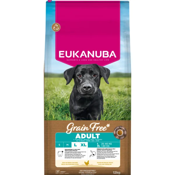 Eukanuba Grain Free Adult Large droog hondenvoer kip 12 kg